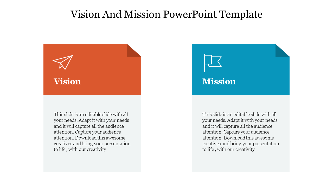 Free - Vision And Mission PowerPoint Template Design