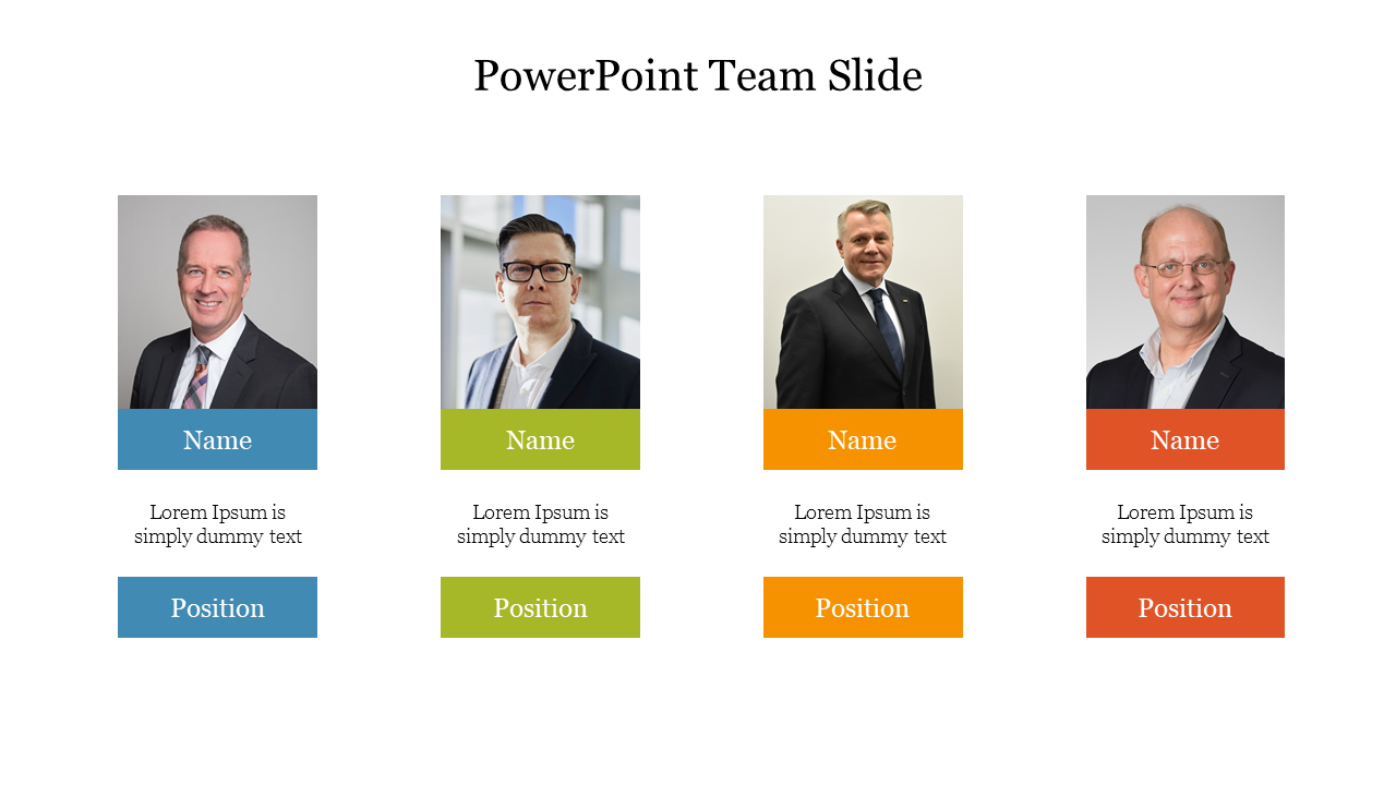 Editable Meet The Team Slide For PowerPoint Presentation
