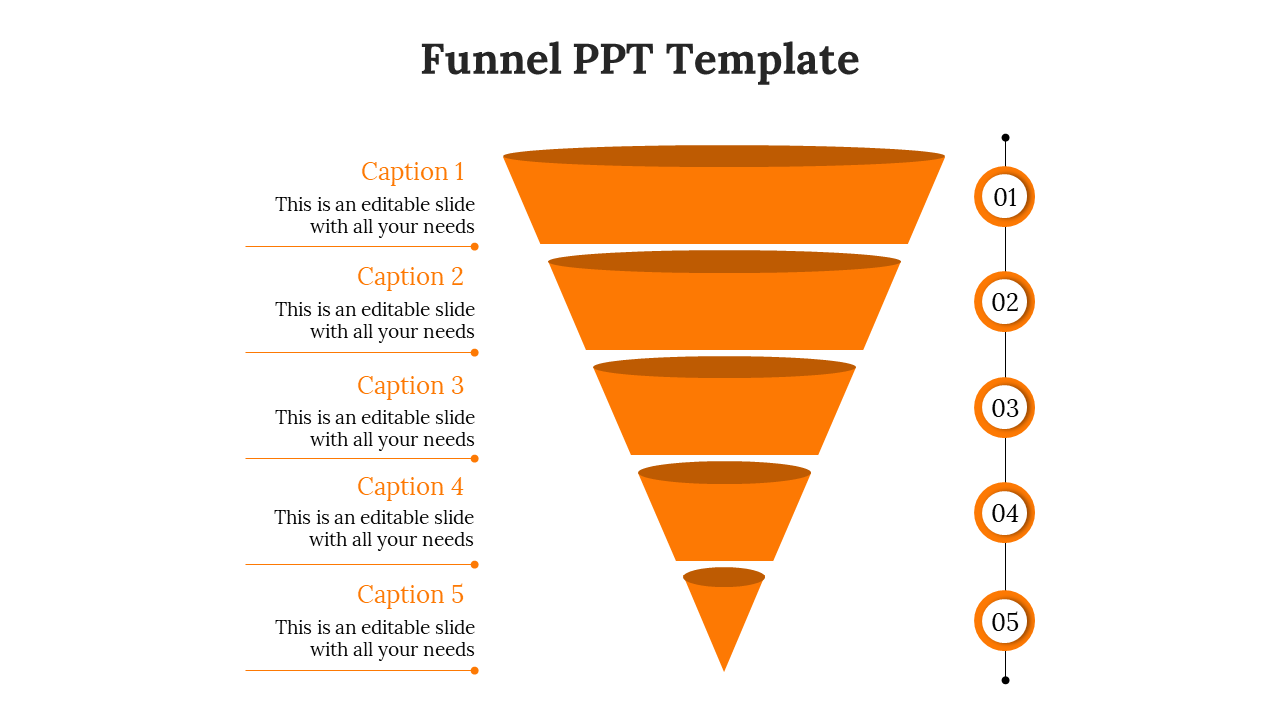 Free - Best Orange Color Funnel PowerPoint And Google slides
