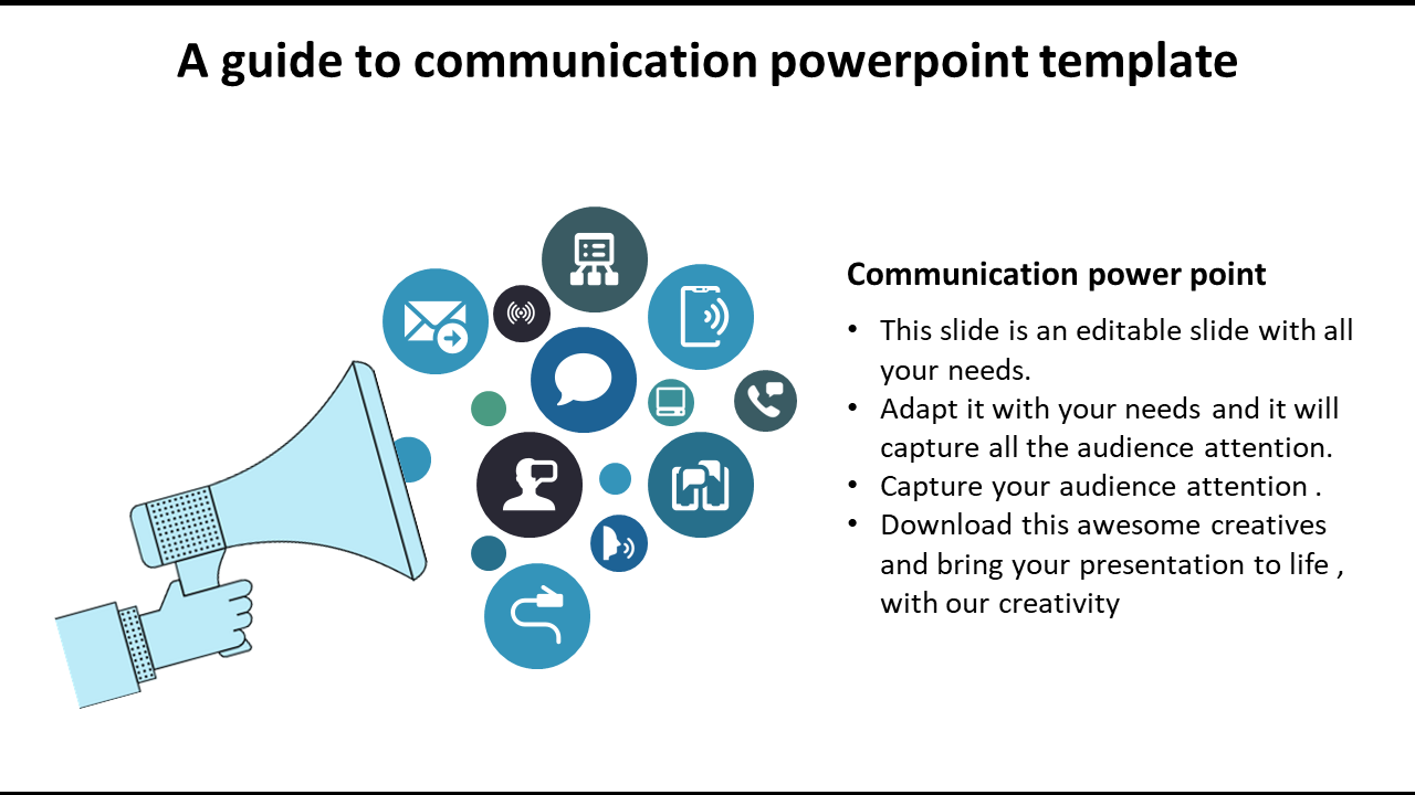 Communication PowerPoint Template With Icons & Marketing Intended For Powerpoint Templates For Communication Presentation