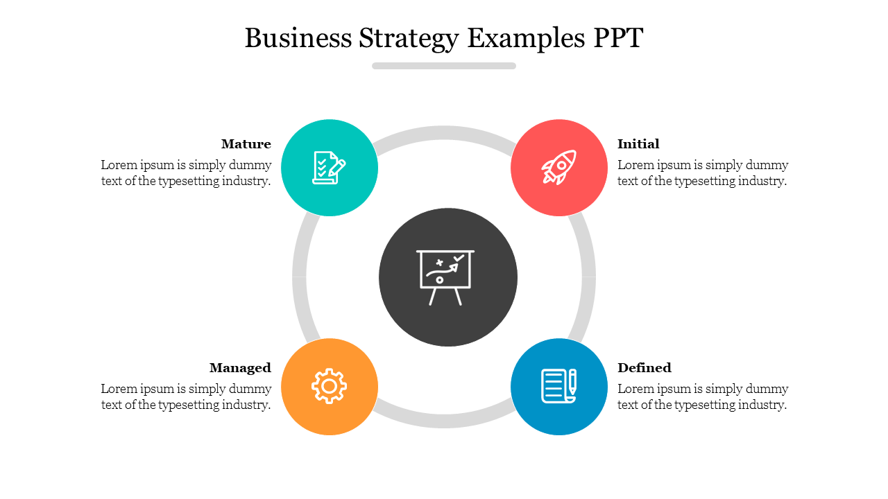 Circle Designed Business Strategy Examples PPT Presentation