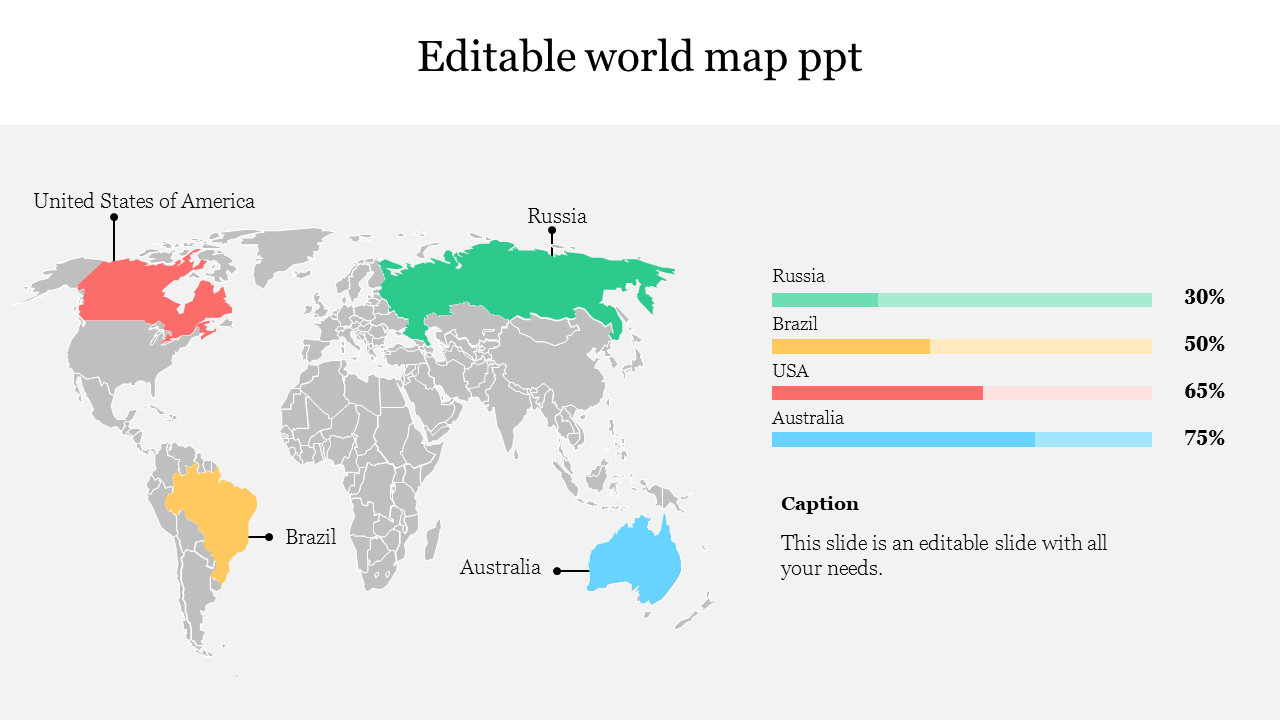 Awesome Editable World Map PPT Presentation-Four Node