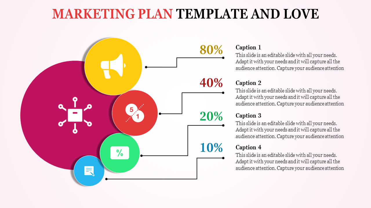 Circular infographic layout with vibrant pink, yellow, red, green, and blue shapes, paired with percentage labels.