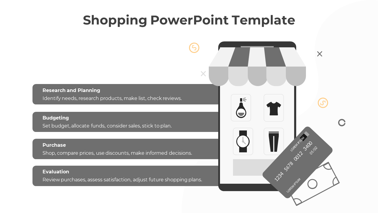 Shopping PowerPoint Template-Gray