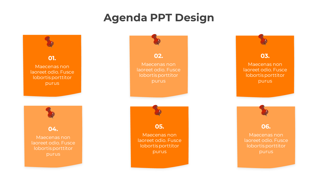 Agenda PowerPoint And Google Slides With Orange Color