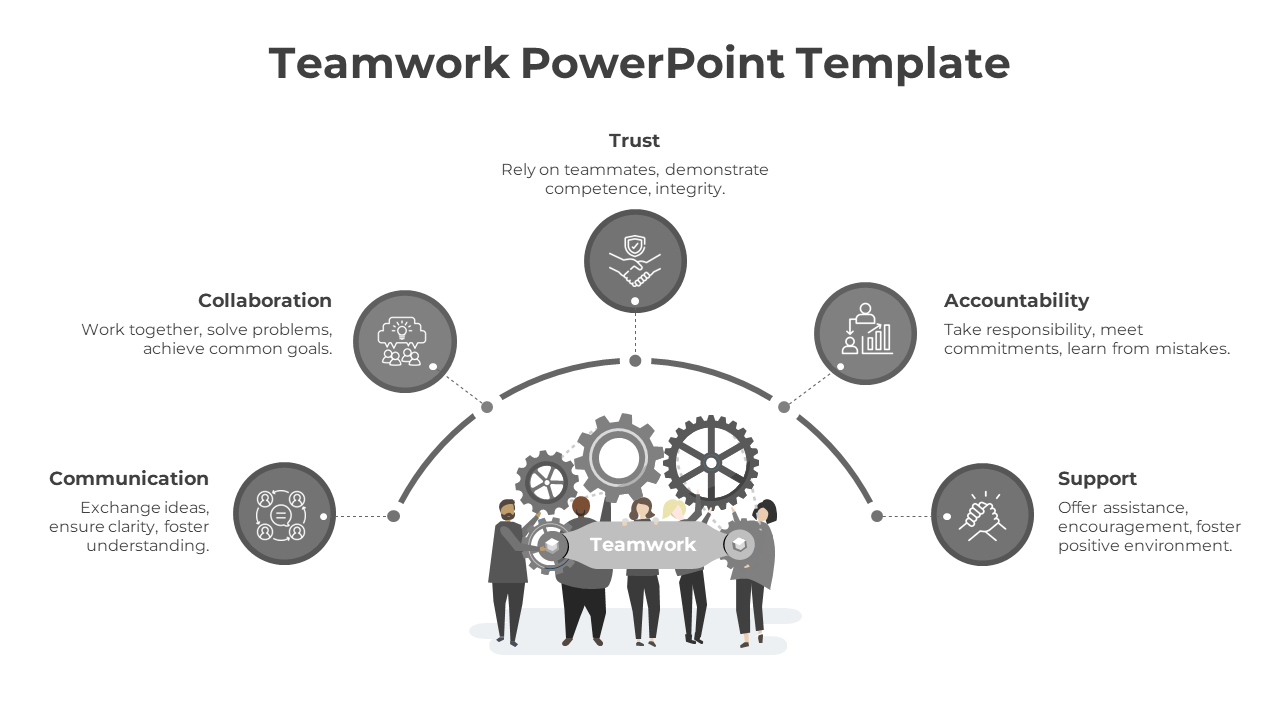 Teamwork PowerPoint Template-Gray