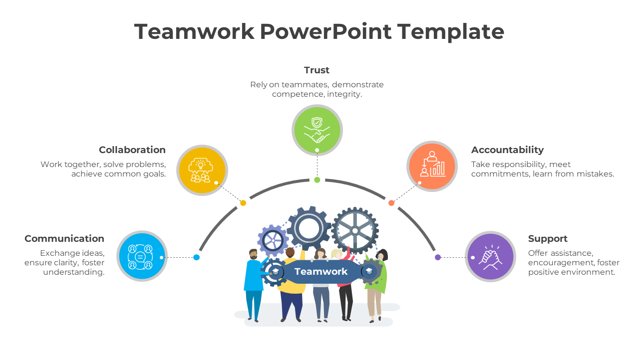 Teamwork PowerPoint Template-Multicolor