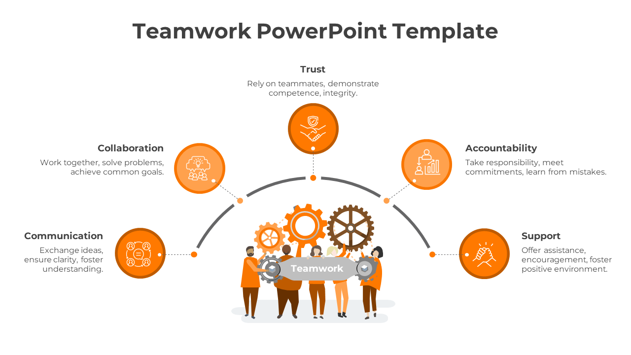 Teamwork PowerPoint Template-Orange