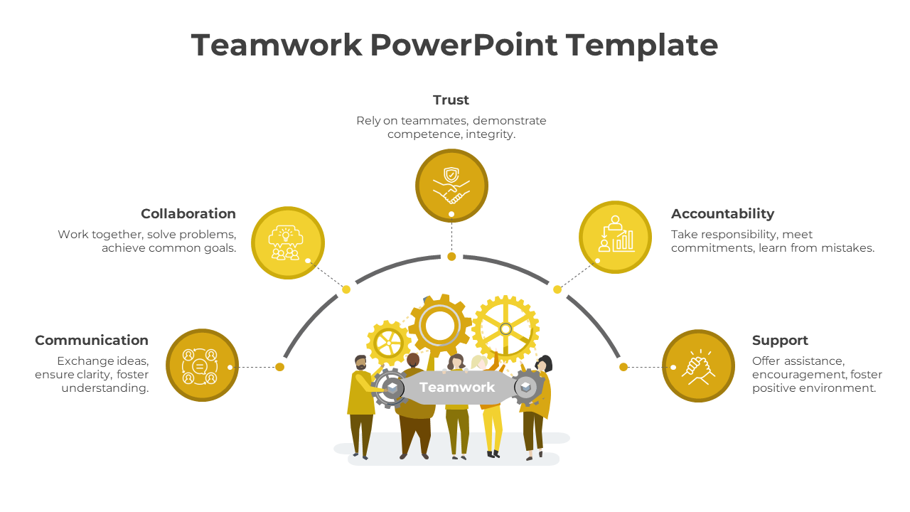 Teamwork PowerPoint Template-Yellow