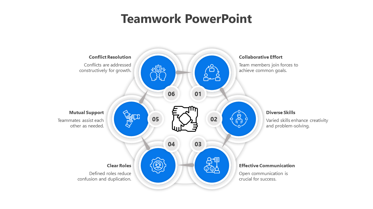 Teamwork Presentation PowerPoint-Blue