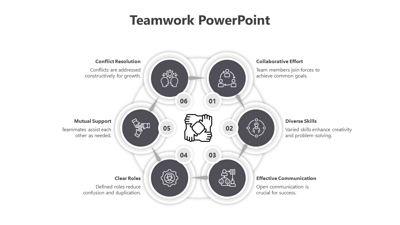 Teamwork Presentation PowerPoint-Gray