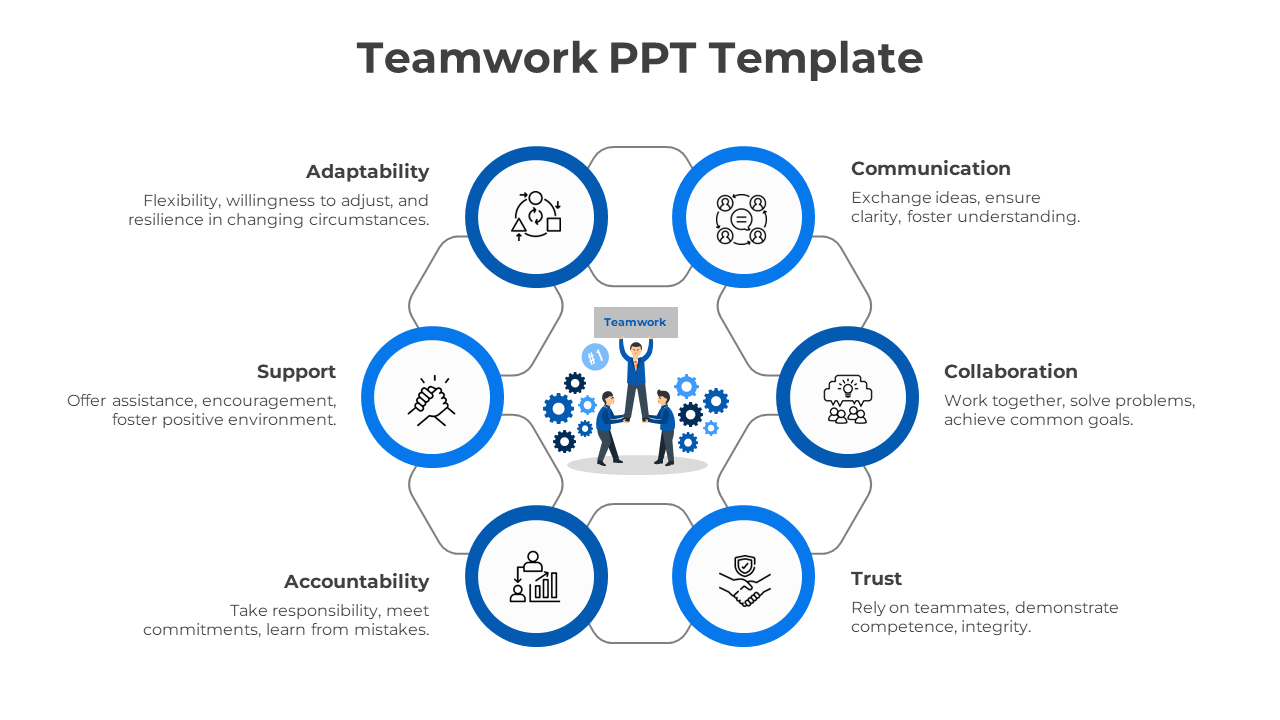 Teamwork PPT Template-Blue