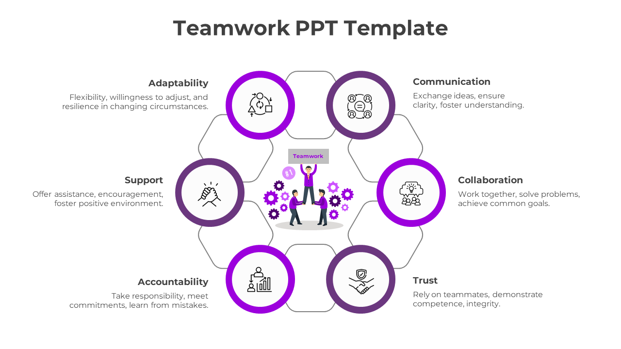 Teamwork PPT Template-Purple