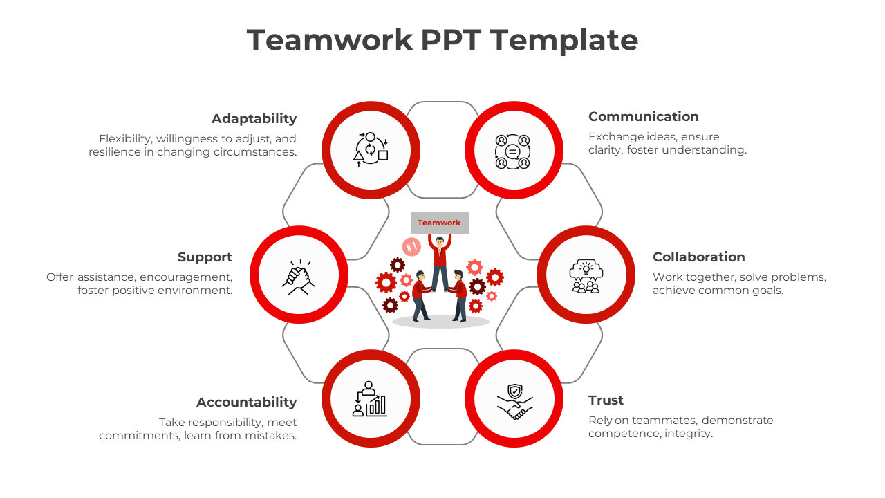 Teamwork PPT Template-Red