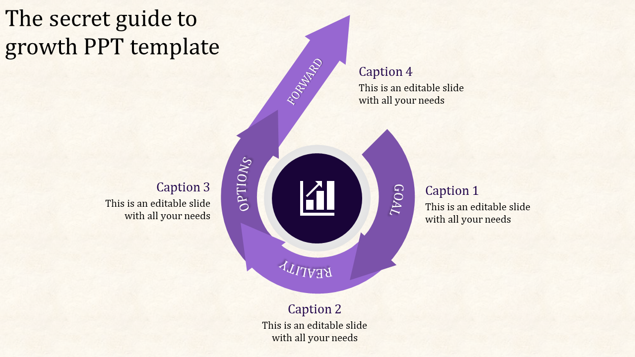 Editable Growth PPT Template And Google Slides-Purple Color