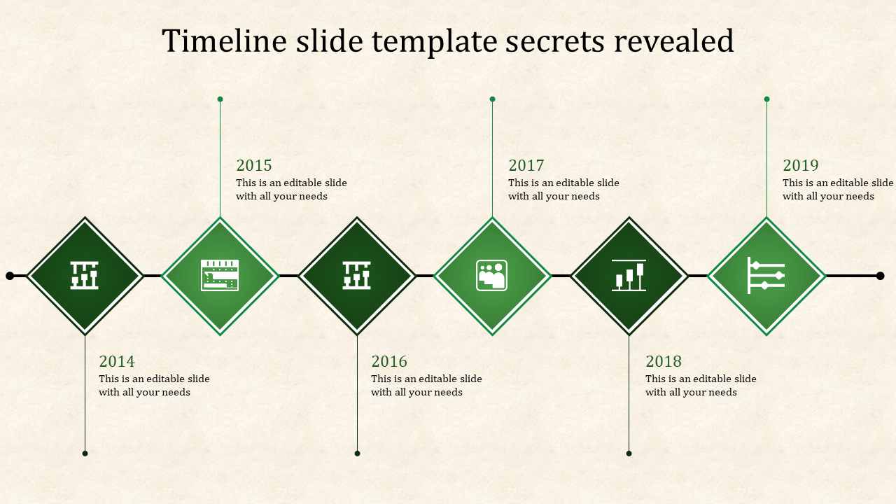 Attractive Best Timeline PowerPoint With Six Nodes