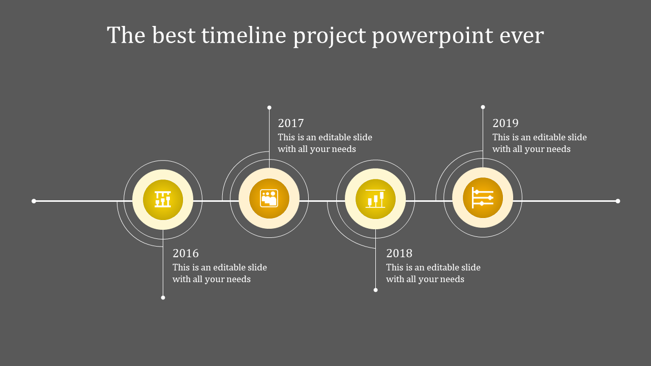 PowerPoint with Timeline for Project Tracking Presentation