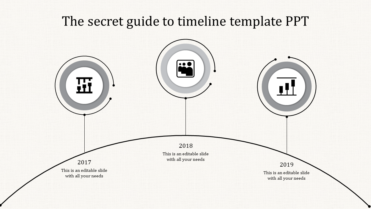 Best Timeline Slide Template With Grey Color Design