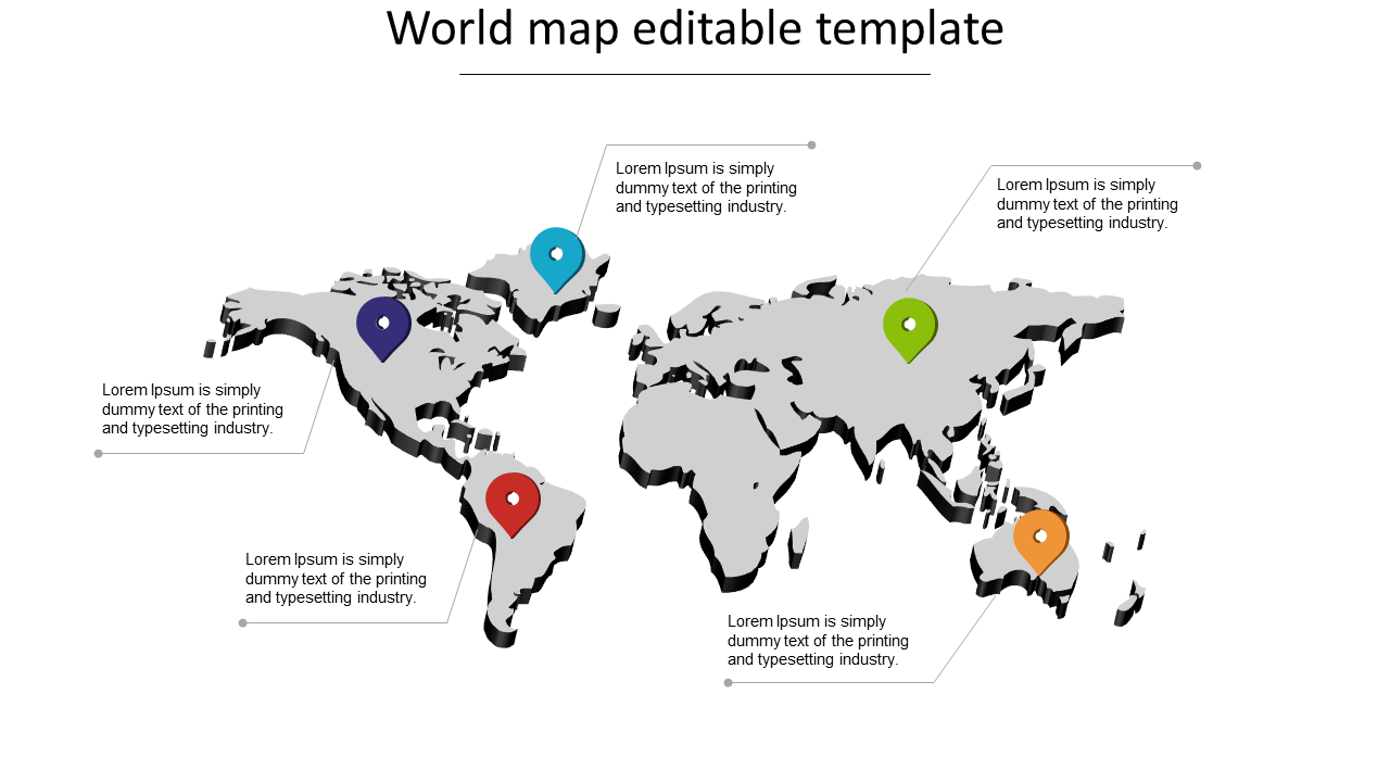 Elegant World Map Editable Template Presentation Design