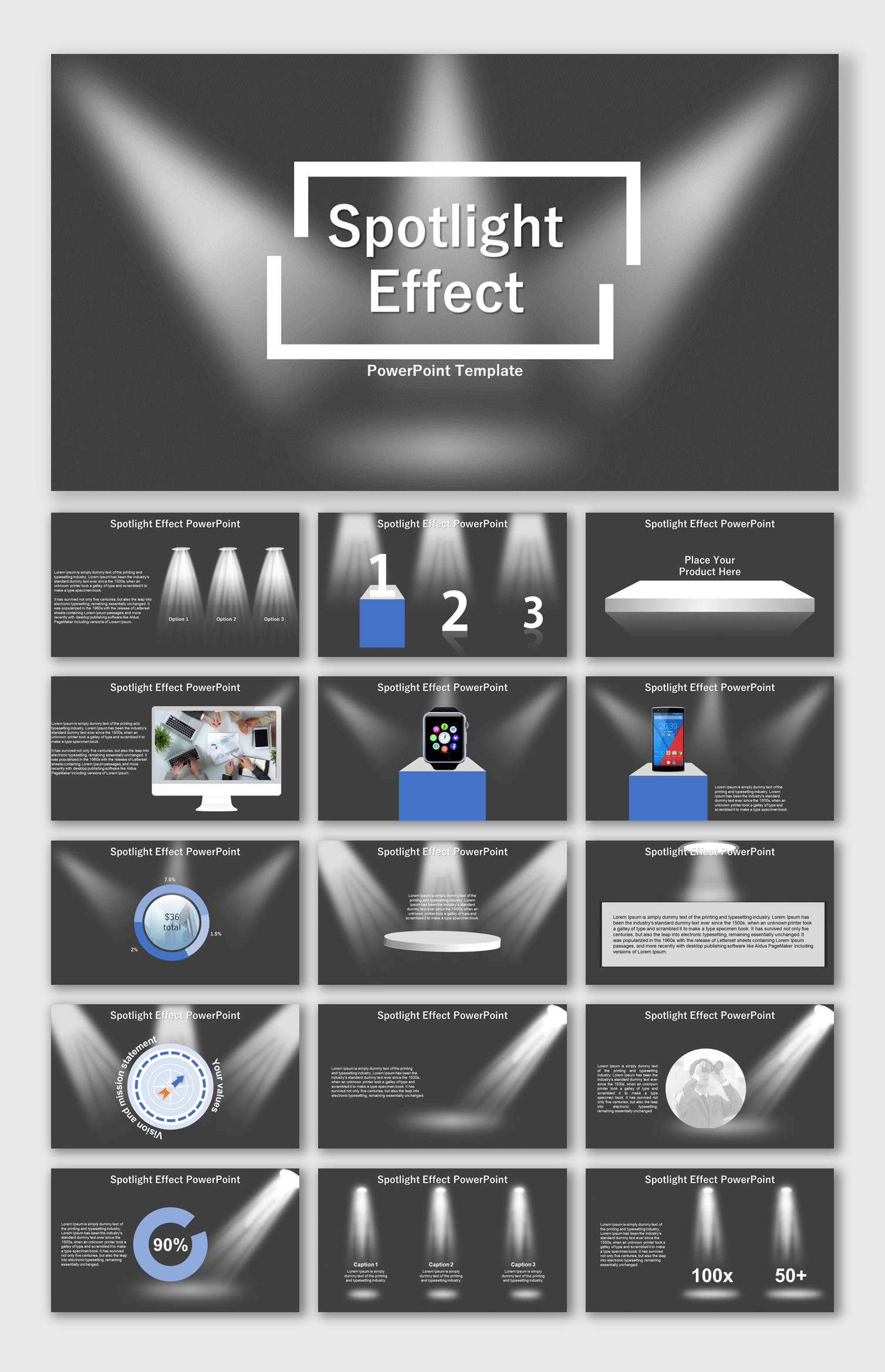 Spotlight Ppt Backgrounds Spotlight Background PowerPoint Template And