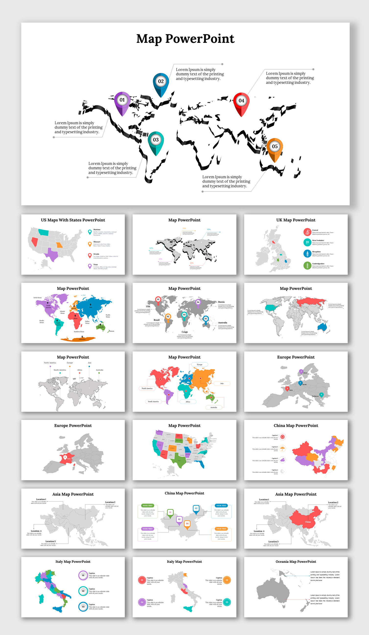 Editable Map PPT Presentation And Google Slides Templates