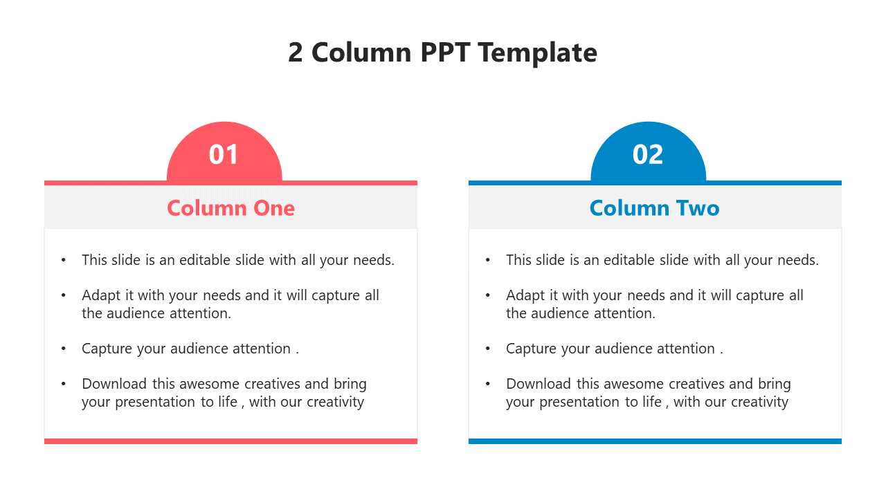 Creative 2 Column PowerPoint And Google Slides Template