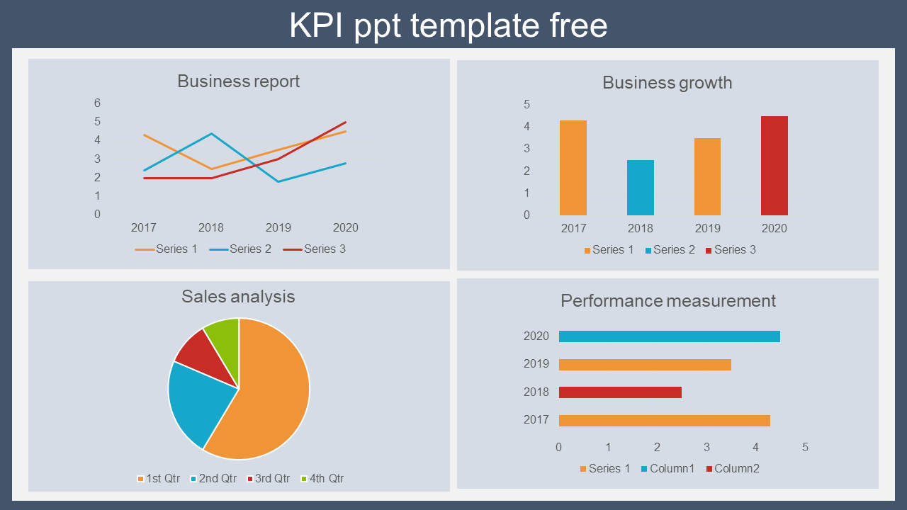 MultiColor Chart Model KPI PPT Template Free