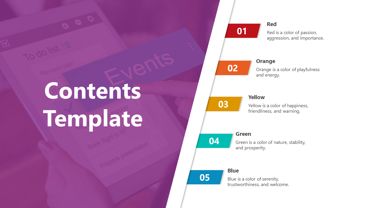 contents Template PPT