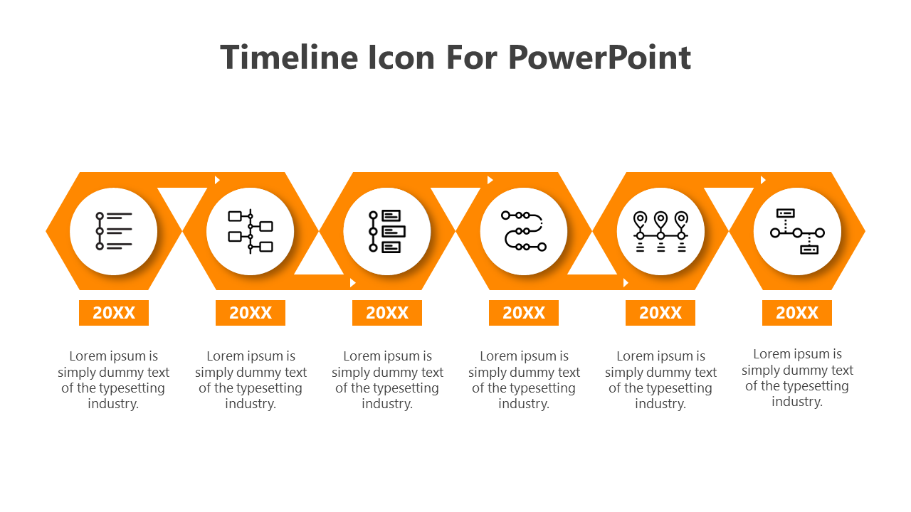 Free Timeline Icon For PowerPoint-6-Orange