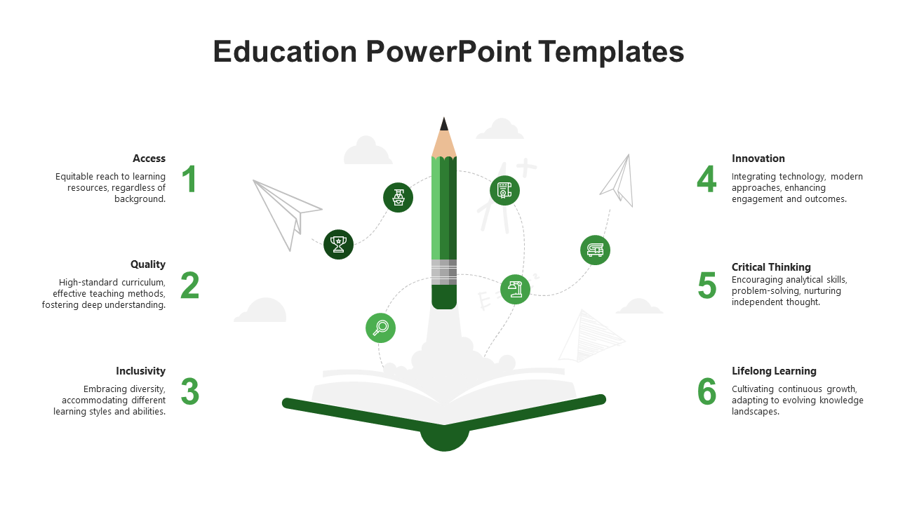 Free PowerPoint Presentation Templates Education-Green