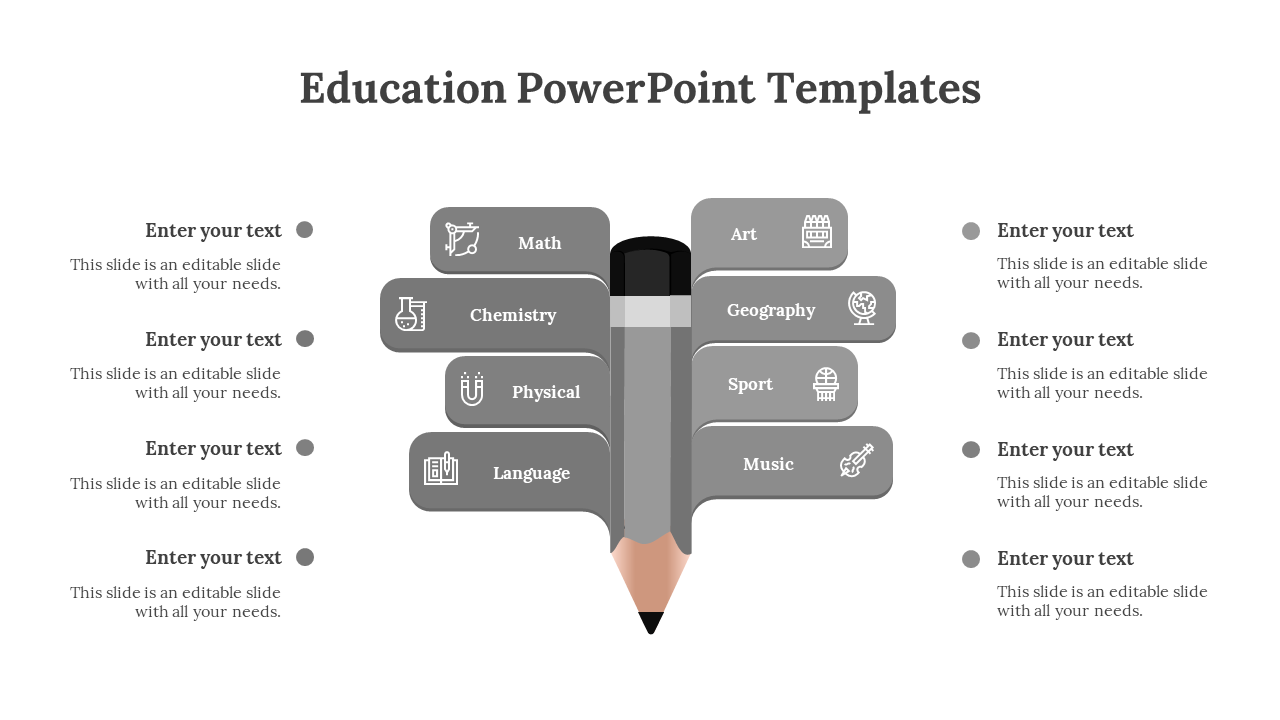 Creative Education PowerPoint Templates Free Download-Gray