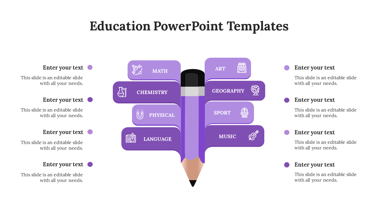 Free Education PowerPoint Presentation Templates-Purple