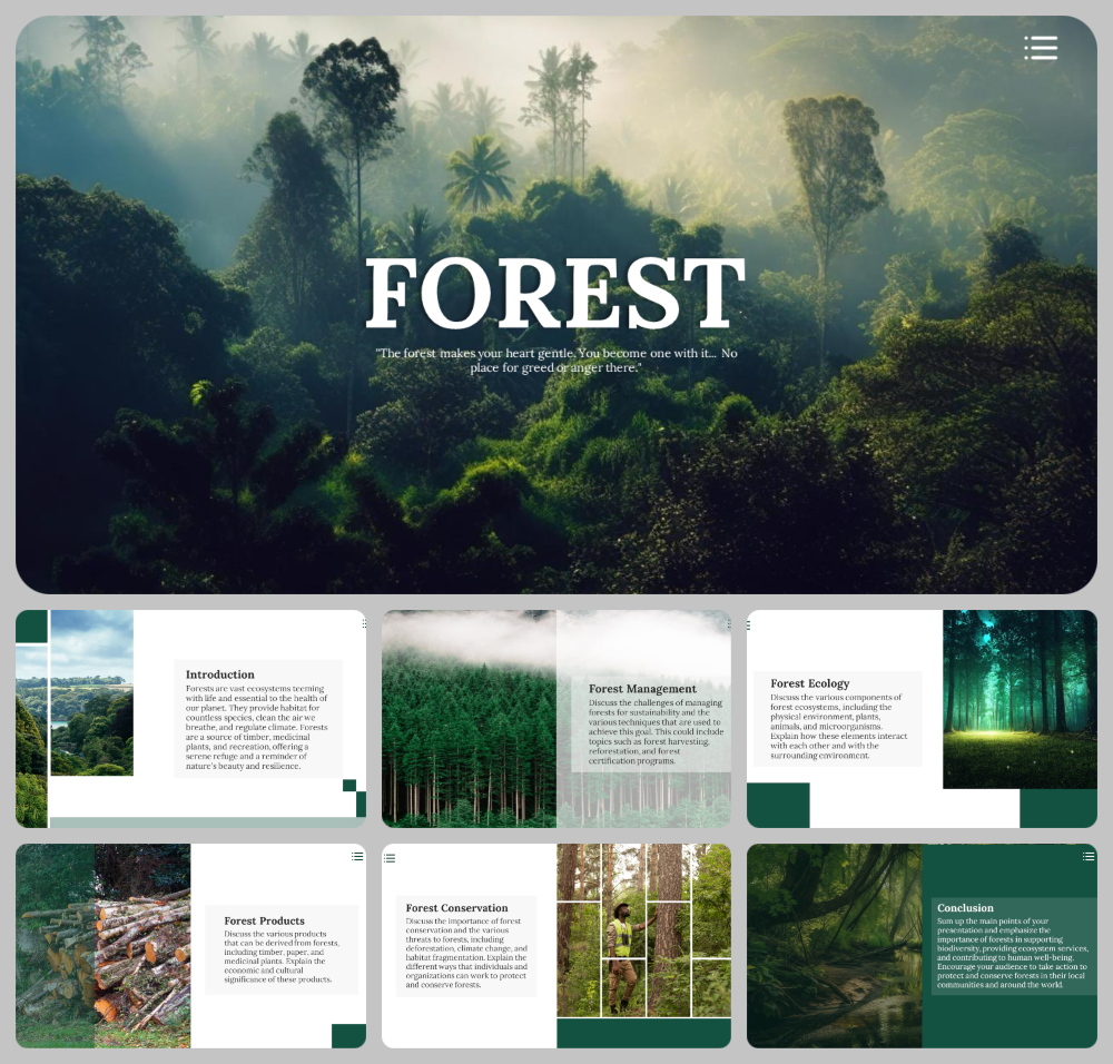 Forest PowerPoint Presentation and Google Slides Templates