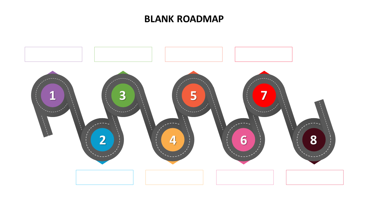 Blank Roadmap PowerPoint PPT Template For Blank Road Map Template