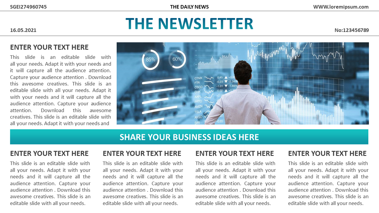Free Newsletter PowerPoint Templates And Google Slides