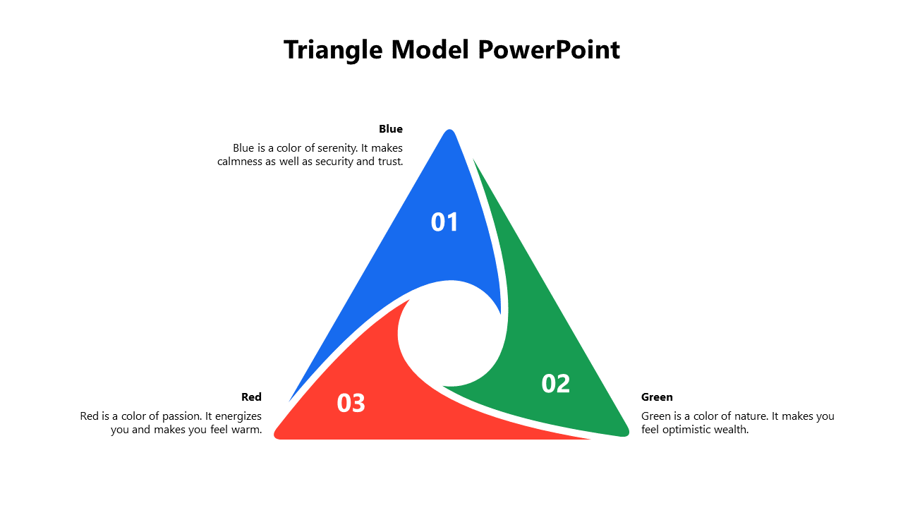 Colorful Triangle Model PPT And Google Slides Template