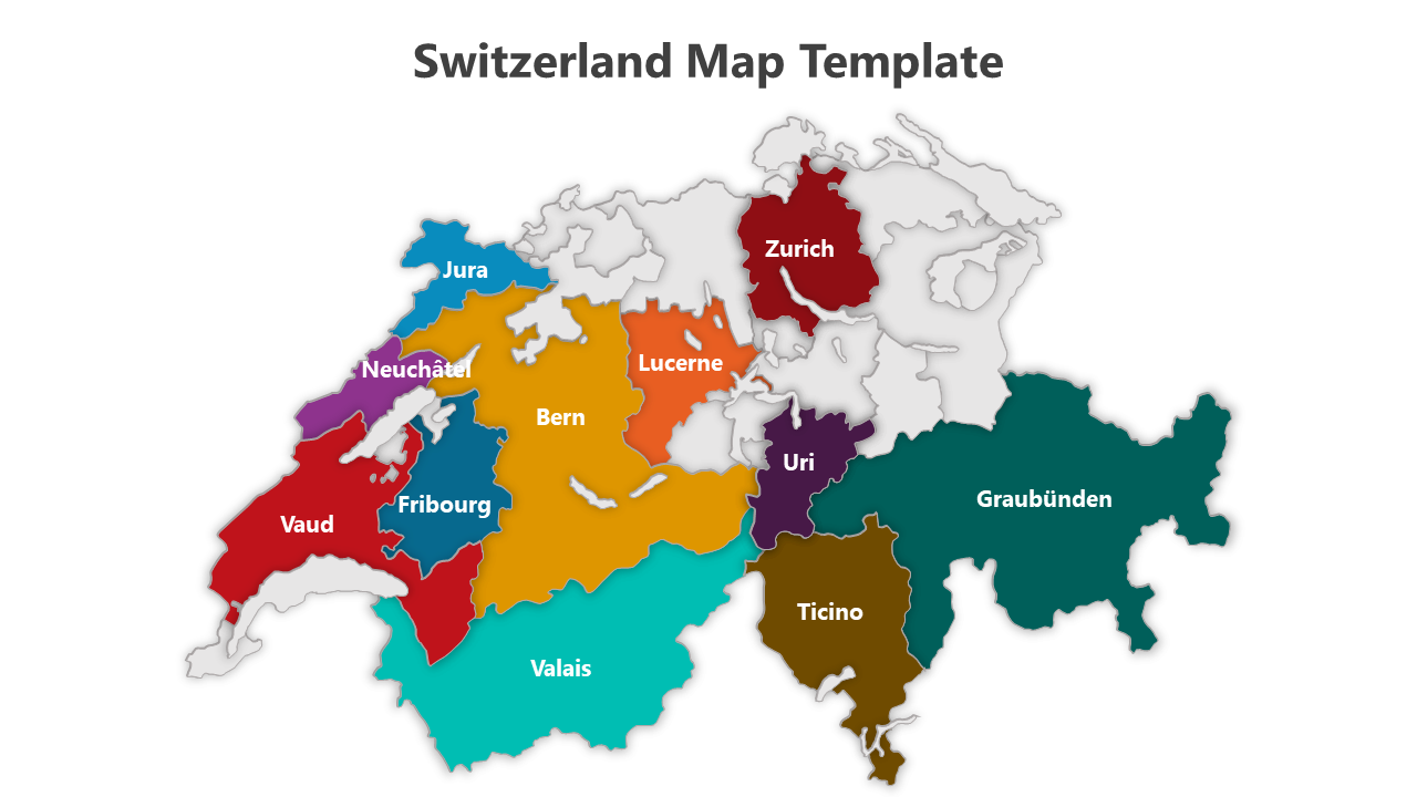 Free PowerPoint Switzerland Map Template