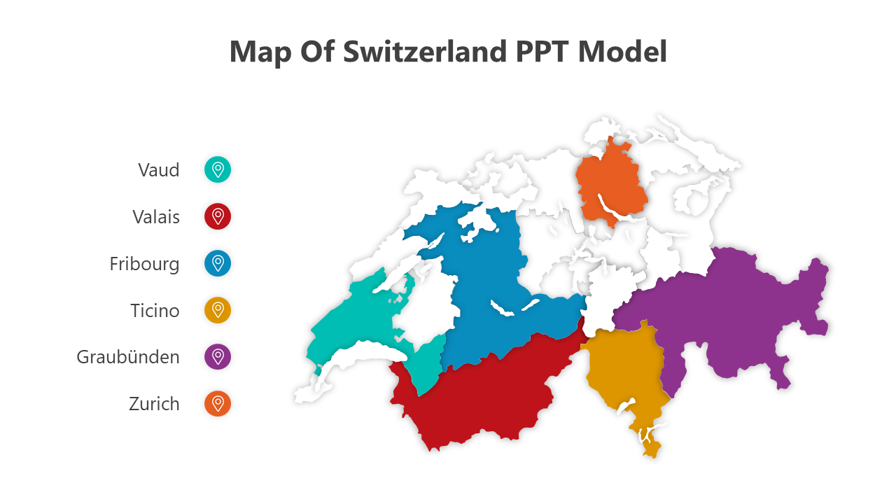 Map Of Switzerland PPT Model