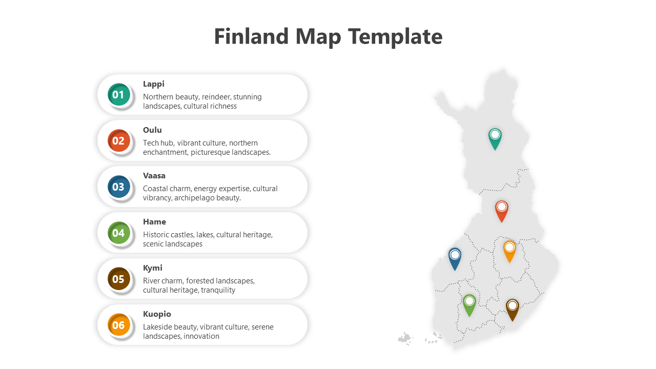 Finland Map Template PPT Free