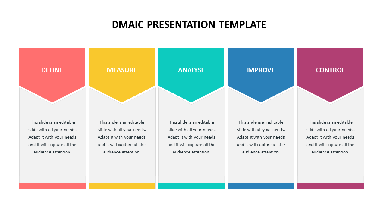 DMAIC Presentation Template Arrow Model