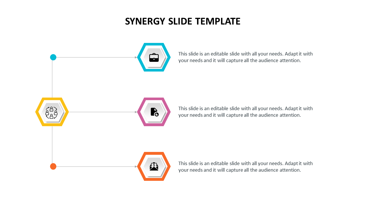 Multi-Color Hexagonal Model Synergy Slide Template
