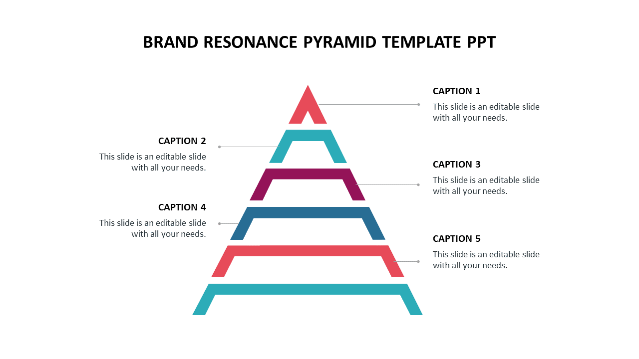Creative Brand Resonance Pyramid Template PPT Slide