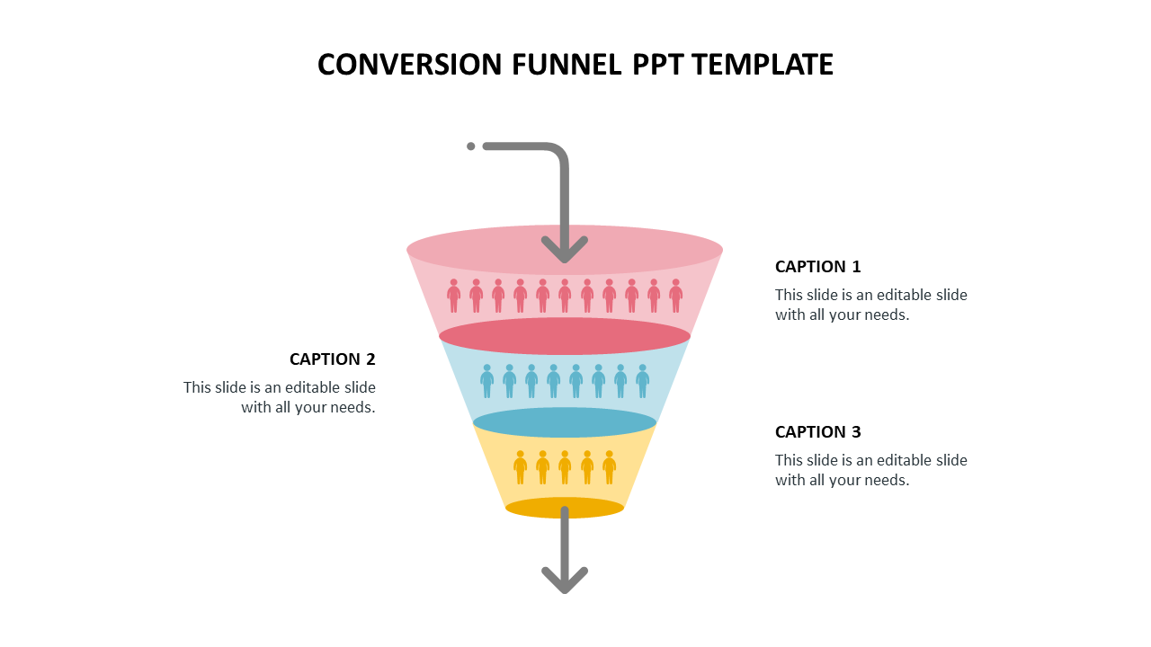 Amazing Conversion Funnel PPT Template Slide