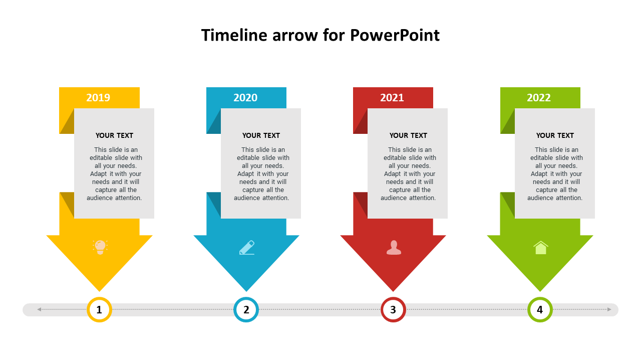 Affordable Timeline Arrow For PowerPoint Presentation