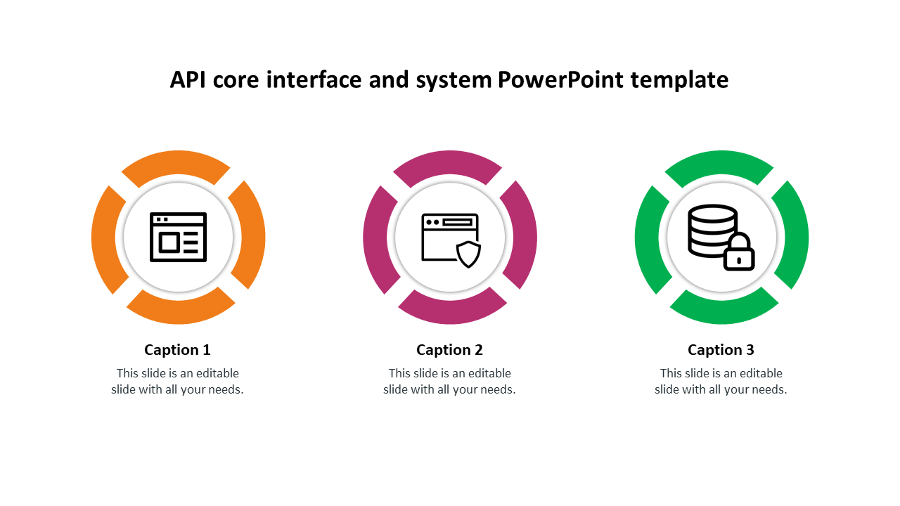 API Core Interface And System PowerPoint Template Design