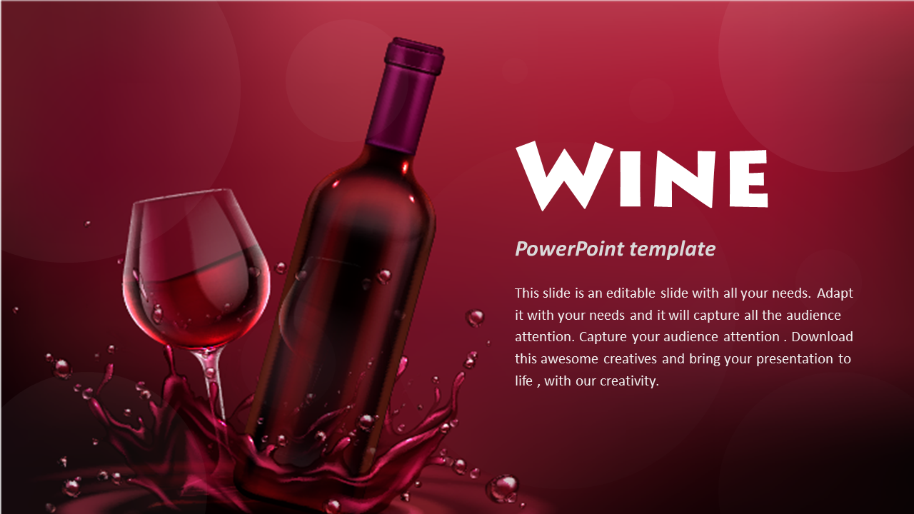 Amazing Wine PowerPoint Template Presentation Design