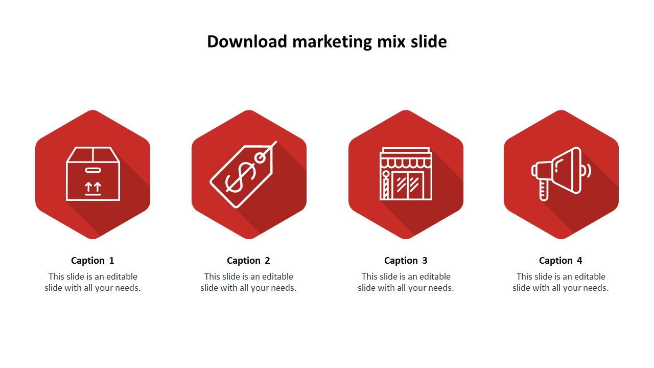 Download Marketing Mix Slide Hexagonal Model