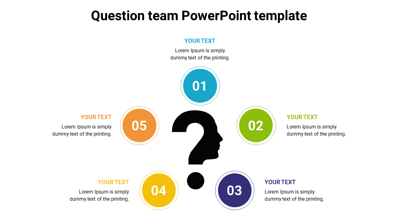 Awesome Question Team PowerPoint Template Slide Design