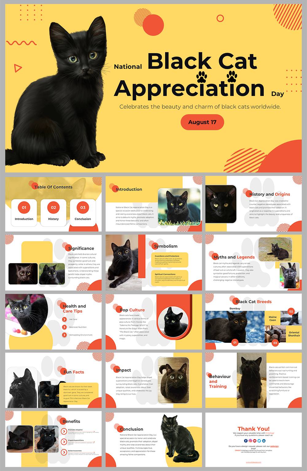 National Black Cat Appreciation Day Google Slides Templates