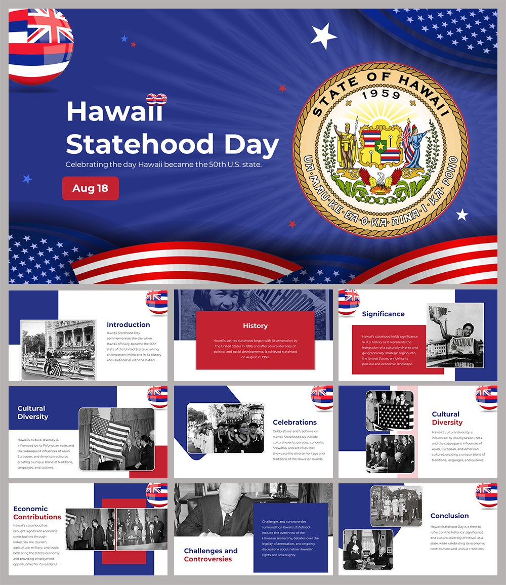 Hawaii Statehood Day PPT And Google Slides Templates